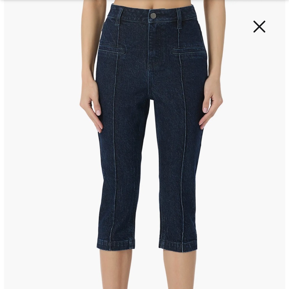 Women's Dark Blue Pixie seamed Capri